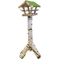 Voederhuis berken met gazon (kunstgras) dak.