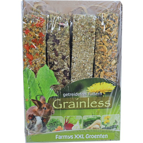 JR Farm JR Farm knaagdier Grainless Farmys XXL 4-pack, 450 gram groenten. 21471