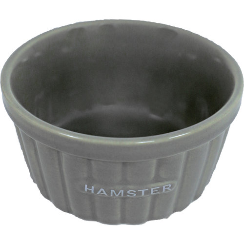 Boon hamster eetbak steen ribbel taupe, 8 cm.