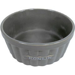 Boon konijnen eetbak steen ribbel taupe, 12 cm.