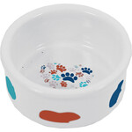 Boon hamster eetbak steen wit met pastel print, 7 cm.