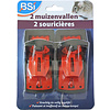 BSI BSI kunststof muizenval pak a 2 stuks, zwart/rood.
