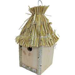 Mezenkast vierkant met stro dak, hangbaar.