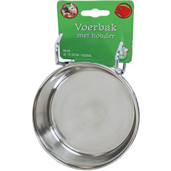 Boon Boon voerbak RVS met houder en print, Ø 12,5 cm - 625 ml.