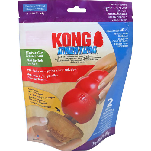 Kong Kong hond Marathon snacks kip medium, pak a 2 stuks.