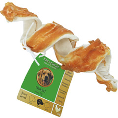 Boon Natuurlijke Snack kip, wokkel met kip 16 cm met label.