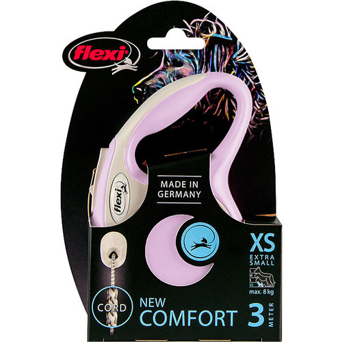 Flexi flexi rollijn NEW COMFORT cord XS rose, 3 meter.