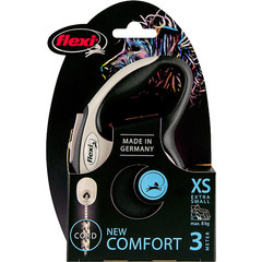 Flexi flexi rollijn NEW COMFORT cord XS zwart, 3 meter.