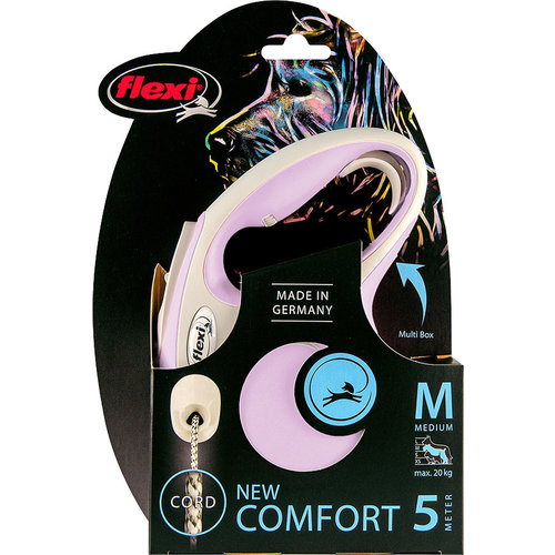 Flexi flexi rollijn NEW COMFORT cord M rose, 5 meter.