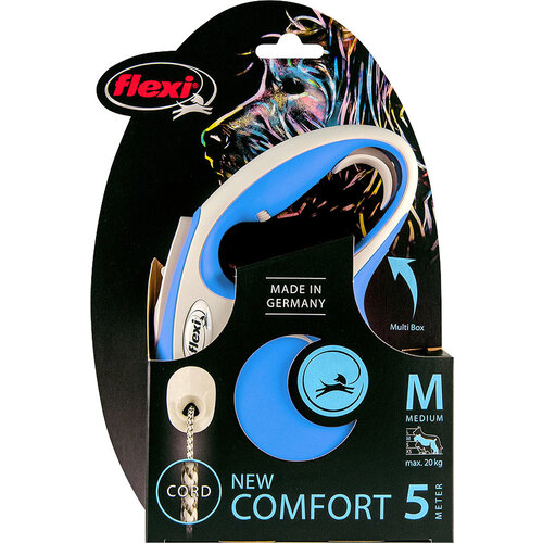 Flexi flexi rollijn NEW COMFORT cord M blauw, 5 meter.