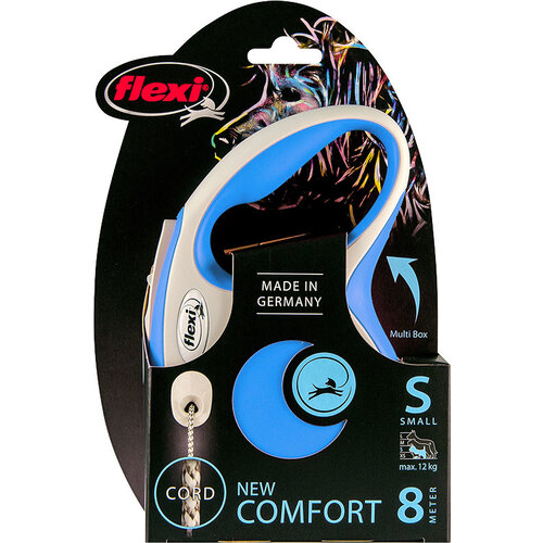 Flexi flexi rollijn NEW COMFORT cord S blauw, 8 meter.