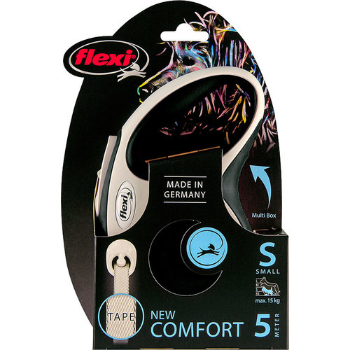 Flexi flexi rollijn NEW COMFORT tape S zwart, 5 meter.