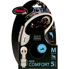 Flexi flexi rollijn NEW COMFORT tape M zwart, 5 meter.