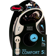 Flexi flexi rollijn NEW COMFORT tape L zwart, 5 meter.