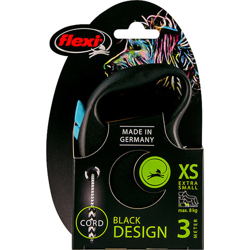 Flexi flexi rollijn BLACK DESIGN cord XS blauw, 3 meter.