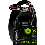 Flexi flexi rollijn BLACK DESIGN cord XS zwart, 3 meter.