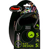Flexi flexi rollijn BLACK DESIGN cord S zwart, 5 meter.