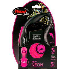 Flexi flexi rollijn NEW NEON tape S roze, 5 meter.