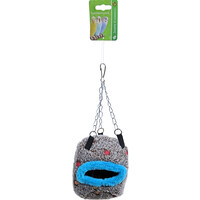Boon Boon vogelnest hangbaar ton-model bruin/blauw, 14 cm.