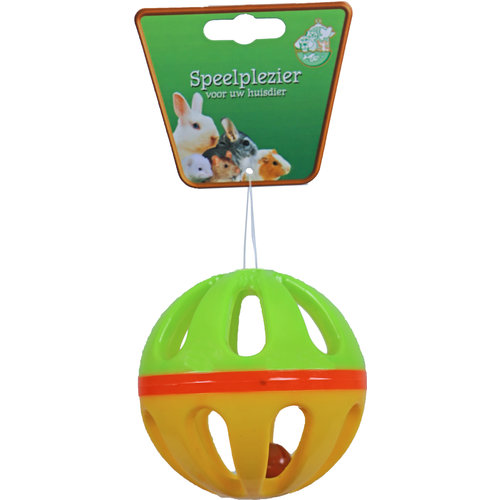 Boon knaagdierspeelgoed bal plastic met bel, 10 cm.