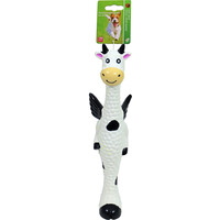 Boon Boon hondenspeelgoed koe latex met vleugels zwart/wit, 25 cm.