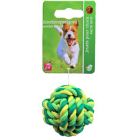 Boon hondenspeelgoed touwbal katoen groen/geel, 5 cm.