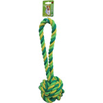 Boon hondenspeelgoed touwbal met lus XXL katoen groen/geel, 50 cm.