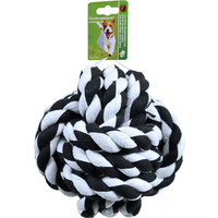 Boon hondenspeelgoed touwbal XXL katoen zwart/wit, 17,5 cm.
