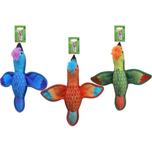 Boon hondenspeelgoed paradijsvogel nylon met piep assorti, 36 cm.