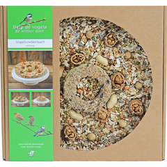 Boon vogelvoedertaart met vetring, 24 cm.