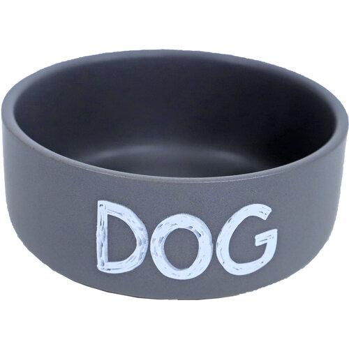 Boon Boon eetbak steen DOG mat grijs, 12 cm.