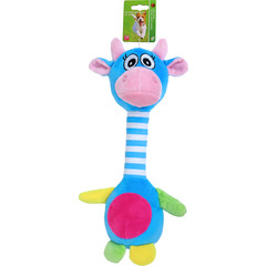 Boon Boon hondenspeelgoed koe pluche blauw met piep, 35 cm.