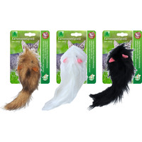 Boon Boon kattenspeelgoed muis langharig met staart assorti, 16 cm.