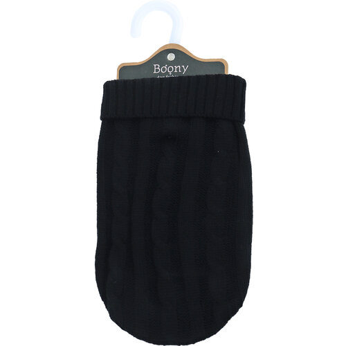 Boony Dog Fashion Boony Dog fashion honden-kabeltrui zwart, 25 cm.