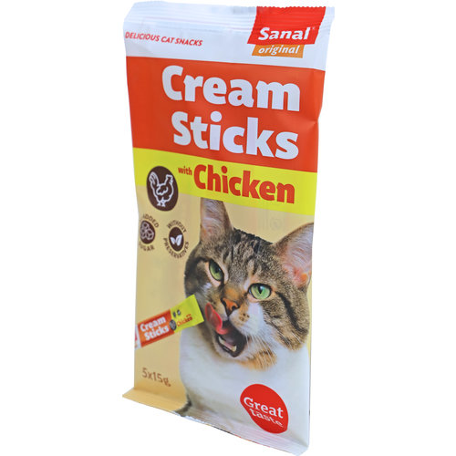 Sanal Sanal kat Cream Sticks kip, 5x15 gram.