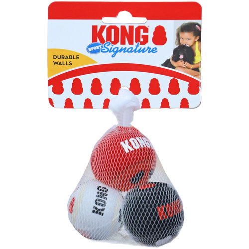 Kong Kong hond Signature Sport balls, small pak a 3 stuks.
