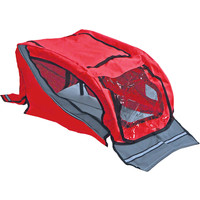 Boon Boon bovendoek met frame voor fietskar Runner 1 black edition, rood/grijs.