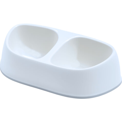 Moderna Moderna Sensi bowl eetbak dubbel plastic soft wit, M 2x700 ml.