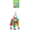 Boon Boon vogelspeelgoed triple dangle hout en 3x metalen bel, 18 cm.
