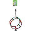 Boon Boon vogelspeelgoed ringschommel met kralen en metalen bel, 21 cm.