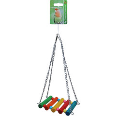 Boon Boon vogelspeelgoed hangbrug hout met kralen, 30 cm.