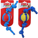 Kong Kong hond Jaxx Brights ball met touw assorti, medium.