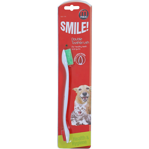 Company of Animals Mikki double toothbrush, wit.