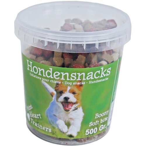 Boony hondensnacks Boony semi moist mini heart mix, emmer a 500 gram.