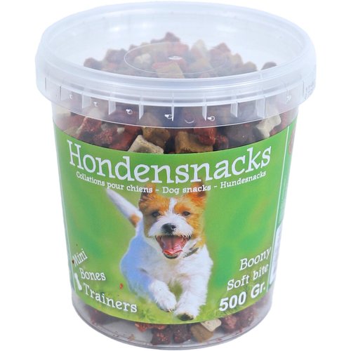 Boony hondensnacks Boony semi moist mini bones mix, emmer a 500 gram.