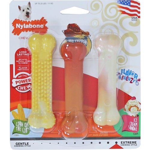 Nylabone Nylabone Dura Chew bot frenzy flavor, regular pak a 3 stuks. NFF106VPP