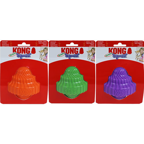 Kong Kong hond Squeezz orbitz spin top assorti, medium/large.