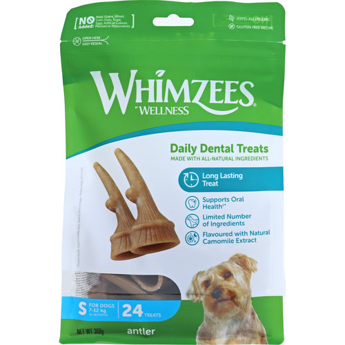 Whimzees Whimzees antler small, 24 stuks in valuebag.