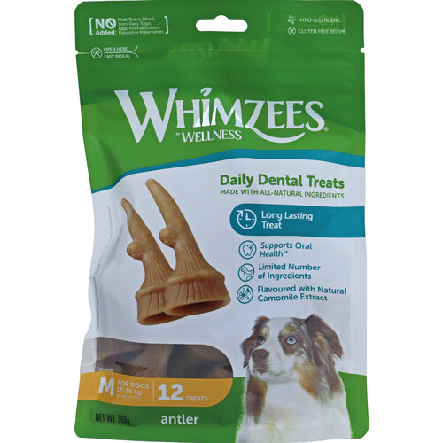 Whimzees Whimzees antler medium, 12 stuks in valuebag.