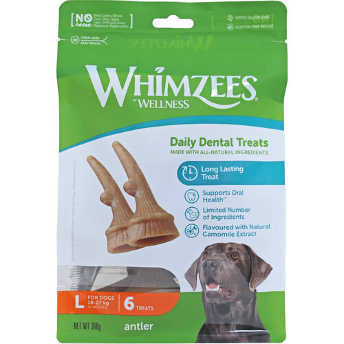 Whimzees Whimzees antler large, 6 stuks in valuebag.